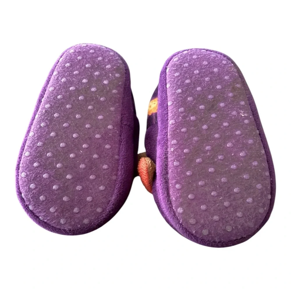 Disney Simba Lion King Purple Plush Baby Toddler Slippers Non-Slip Grippy Sole